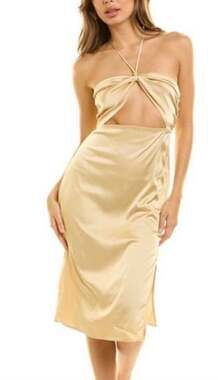 NWT We Wore What Gold Halter Dress Women's Large
